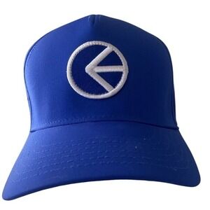 Ethika Blue Athletic Snapback Hat with White Logo and Perforated Sides